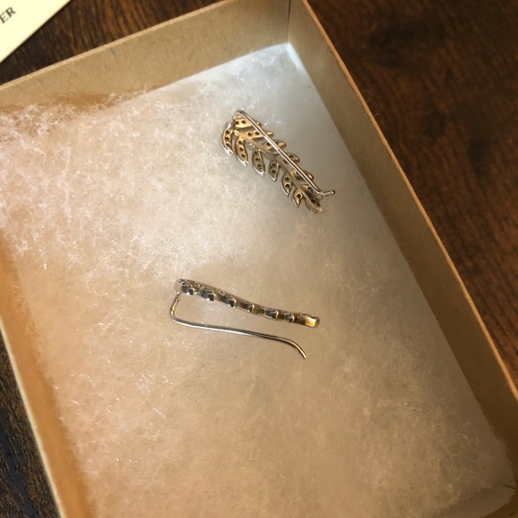 Blue Topaz Maile Leaf Fern Drop Earring - Picture 4 of 5